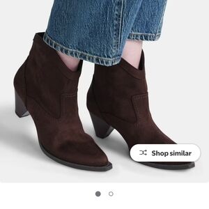 Source Unknown Brown Suede Pointed Toe Ankle Booties